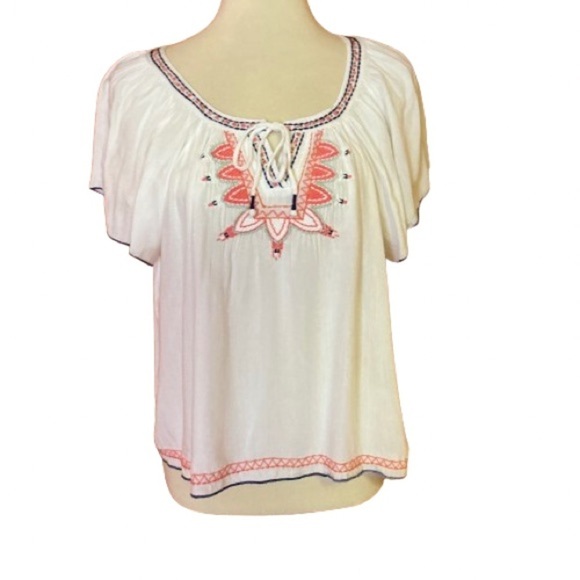 Alya embroidered & beaded peasant top - Picture 1 of 12